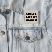 Black Text 's Werelds Beste Grampa T-shirts Gesche Vierkante Button 5,1 Cm (In situ)