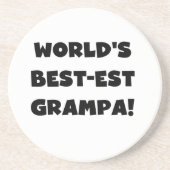 Black Text 's Werelds Beste Grampa T-shirts Gesche Zandsteen Onderzetter (Voorkant)