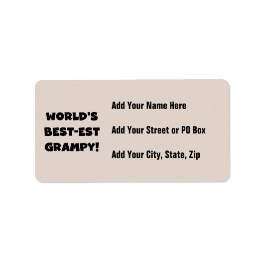 Black Text 's Werelds beste Grampy Gifts Etiket (Voorkant)