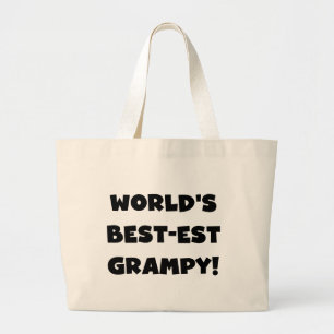 Black Text 's Werelds beste Grampy Gifts Grote Tote Bag