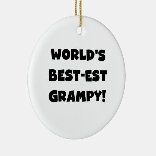 Black Text 's Werelds beste Grampy Gifts Keramisch Ornament (Rechts)