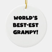 Black Text 's Werelds beste Grampy Gifts Keramisch Ornament (Voorkant)