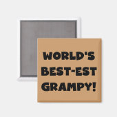 Black Text 's Werelds beste Grampy Gifts Magneet (Voorkant / Achterkant)