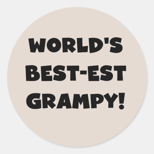 Black Text 's Werelds beste Grampy Gifts Ronde Sticker (Voorkant)