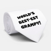 Black Text 's Werelds beste Grampy Gifts Stropdas (Opgerold)