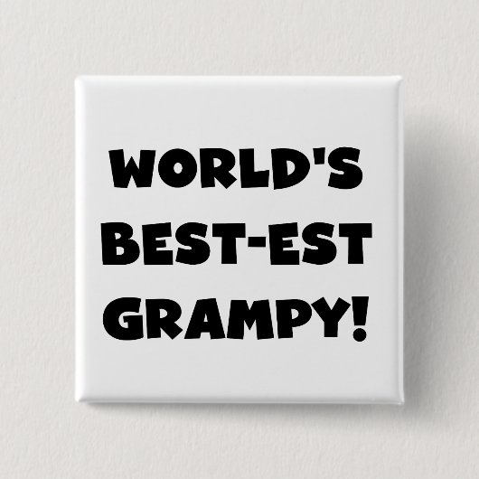 Black Text 's Werelds beste Grampy Gifts Vierkante Button 5,1 Cm (Voorkant)