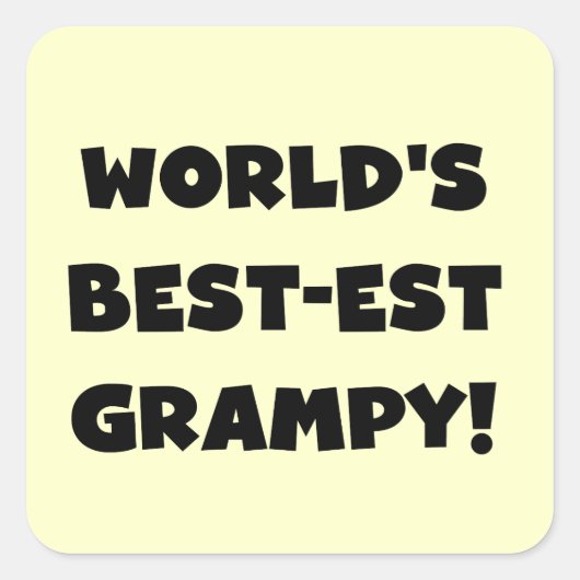 Black Text 's Werelds beste Grampy Gifts Vierkante Sticker (Voorkant)