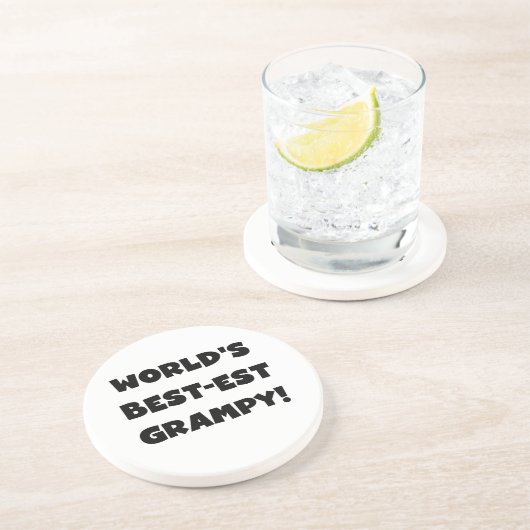 Black Text 's Werelds beste Grampy Gifts Zandsteen Onderzetter (Zijkant)