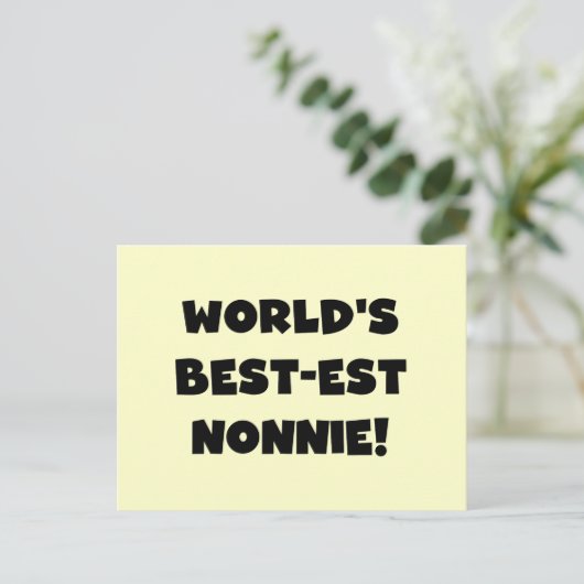 Black Text 's Werelds beste Nonnie Gifts Briefkaart (Staand voorkant)