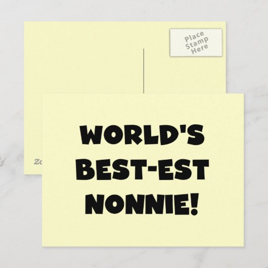 Black Text 's Werelds beste Nonnie Gifts Briefkaart (Voorkant / Achterkant)
