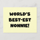 Black Text 's Werelds beste Nonnie Gifts Briefkaart (Voorkant)
