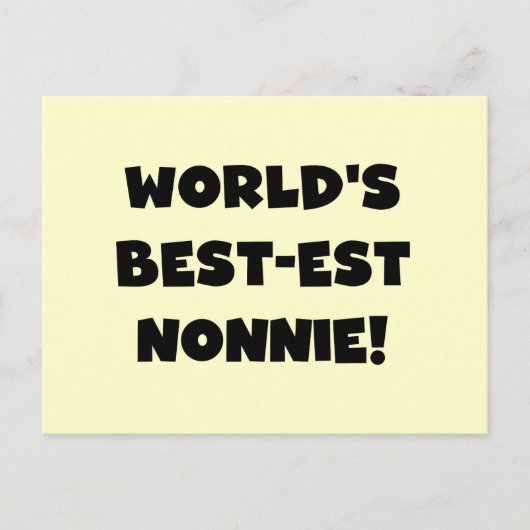 Black Text 's Werelds beste Nonnie Gifts Briefkaart (Voorkant)