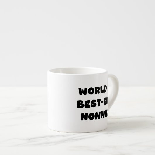 Black Text 's Werelds beste Nonnie Gifts Espresso Kop (Voorkant rechts)