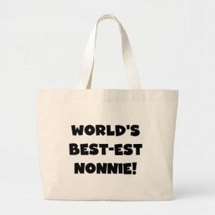 Black Text 's Werelds beste Nonnie Gifts Grote Tote Bag