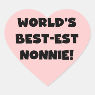 Black Text 's Werelds beste Nonnie Gifts Hart Sticker