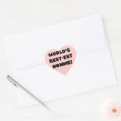 Black Text 's Werelds beste Nonnie Gifts Hart Sticker (Envelop)