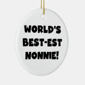 Black Text 's Werelds beste Nonnie Gifts Keramisch Ornament (Rechts)