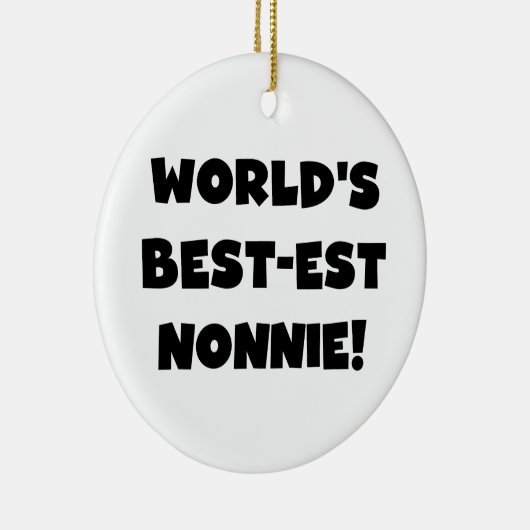 Black Text 's Werelds beste Nonnie Gifts Keramisch Ornament (Rechts)