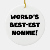 Black Text 's Werelds beste Nonnie Gifts Keramisch Ornament (Voorkant)