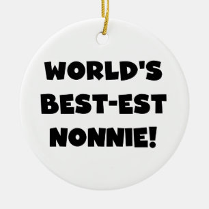 Black Text 's Werelds beste Nonnie Gifts Keramisch Ornament