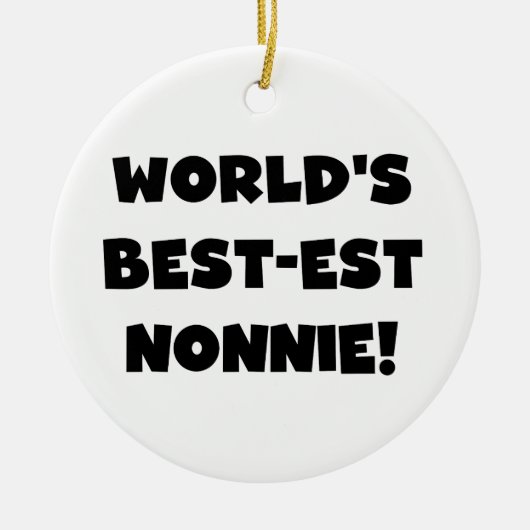 Black Text 's Werelds beste Nonnie Gifts Keramisch Ornament (Voorkant)