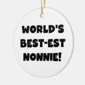 Black Text 's Werelds beste Nonnie Gifts Keramisch Ornament (Links)