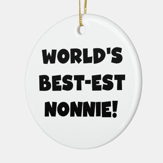 Black Text 's Werelds beste Nonnie Gifts Keramisch Ornament (Links)