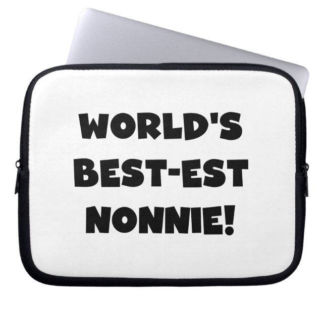 Black Text 's Werelds beste Nonnie Gifts Laptop Sleeve (Voorkant)