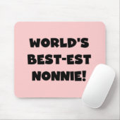 Black Text 's Werelds beste Nonnie Gifts Muismat (Met muis)