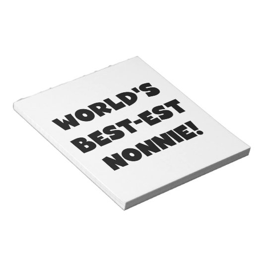 Black Text 's Werelds beste Nonnie Gifts Notitieblok (Schuin)