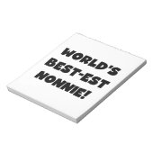Black Text 's Werelds beste Nonnie Gifts Notitieblok (Linkerzijde)