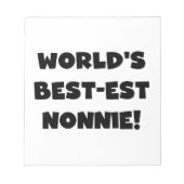 Black Text 's Werelds beste Nonnie Gifts Notitieblok (Voorkant)
