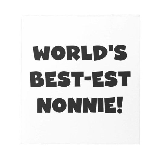 Black Text 's Werelds beste Nonnie Gifts Notitieblok (Voorkant)