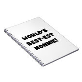 Black Text 's Werelds beste Nonnie Gifts Notitieboek (Rechterzijde)