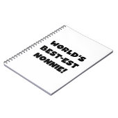 Black Text 's Werelds beste Nonnie Gifts Notitieboek (Linkerzijde)