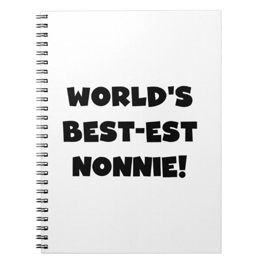 Black Text 's Werelds beste Nonnie Gifts Notitieboek (Voorkant)