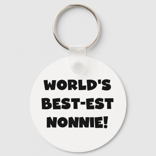 Black Text 's Werelds beste Nonnie Gifts Sleutelhanger (Voorkant)