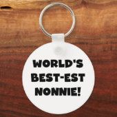 Black Text 's Werelds beste Nonnie Gifts Sleutelhanger (Voorkant)