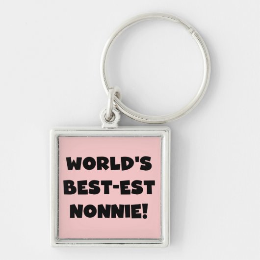Black Text 's Werelds beste Nonnie Gifts Sleutelhanger (Voorkant)
