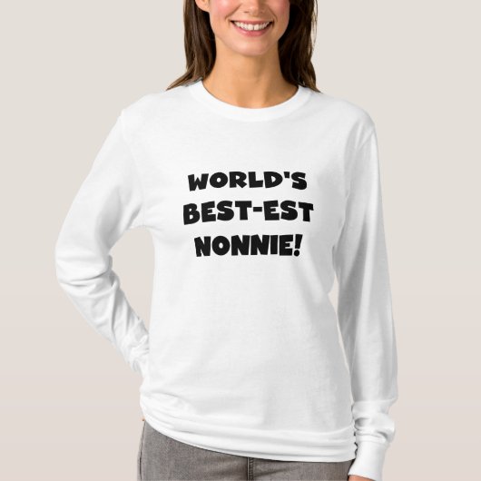Black Text 's Werelds beste Nonnie Gifts T-shirt (Voorkant)