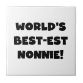 Black Text 's Werelds beste Nonnie Gifts Tegeltje (Voorkant)