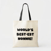 Black Text 's Werelds beste Nonnie Gifts Tote Bag (Voorkant)