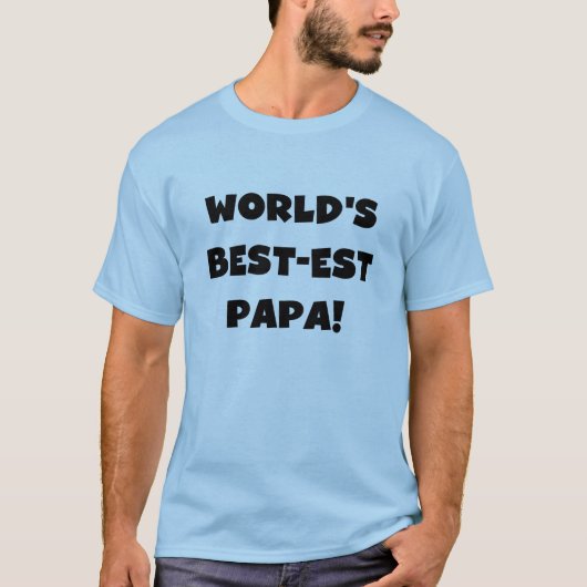 Black Text 's Werelds Beste Papa Tshirts en gesche (Voorkant)