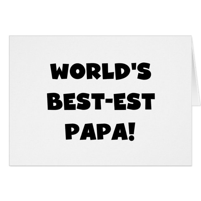 Black Text 's Werelds Beste Papa Tshirts en gesche (Voorkant Horizontaal)