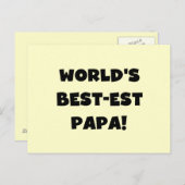 Black Text 's Werelds Beste Papa Tshirts en gesche Briefkaart (Voorkant / Achterkant)
