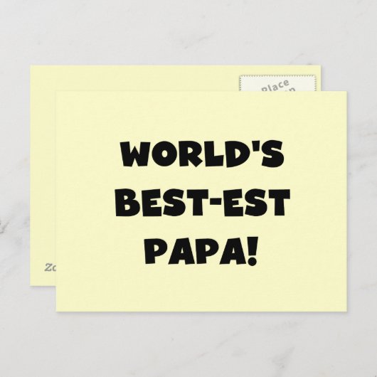 Black Text 's Werelds Beste Papa Tshirts en gesche Briefkaart (Voorkant / Achterkant)