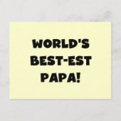 Black Text 's Werelds Beste Papa Tshirts en gesche Briefkaart (Voorkant)