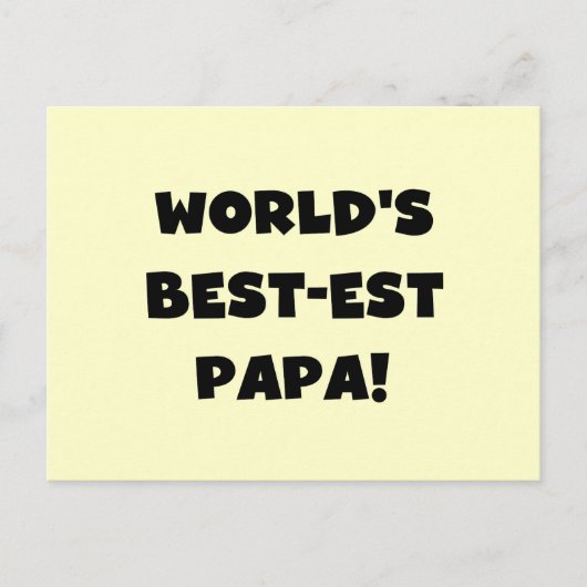 Black Text 's Werelds Beste Papa Tshirts en gesche Briefkaart (Voorkant)