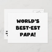 Black Text 's Werelds Beste Papa Tshirts en gesche Briefkaart (Voorkant / Achterkant)