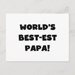 Black Text 's Werelds Beste Papa Tshirts en gesche Briefkaart